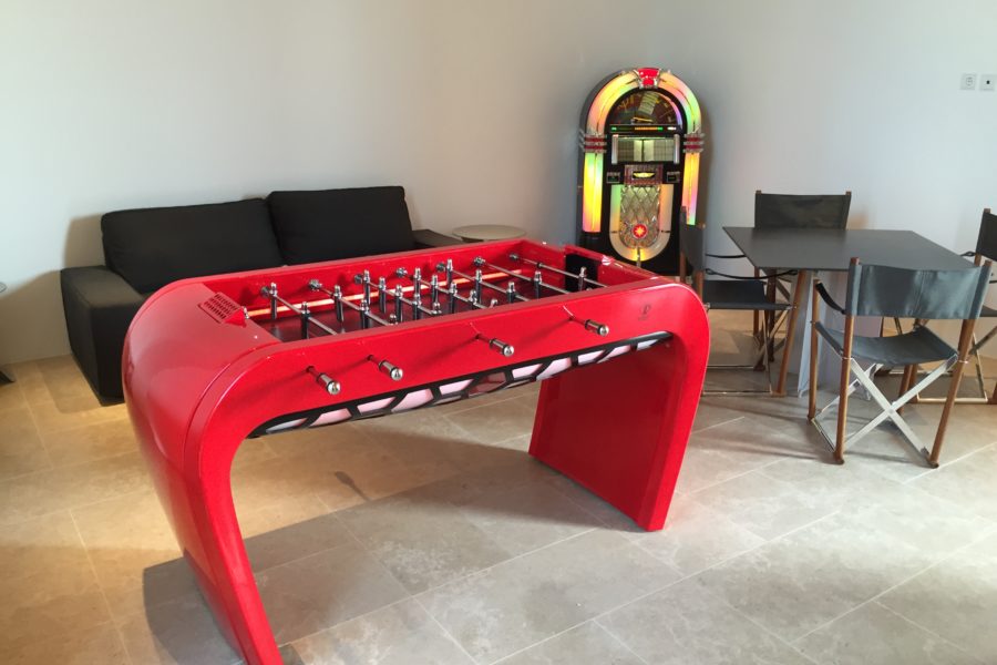 red foosball table Blackball - Design - Babyfoot By Toulet
