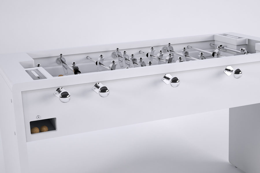 Modern foosball table white T11 - Babyfoot By Toulet
