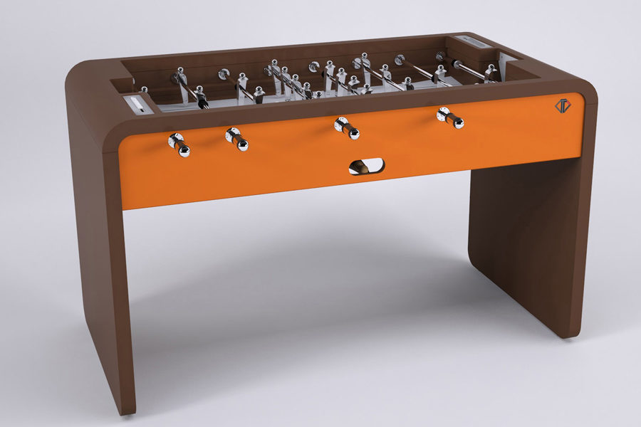 Brown and orange foosball table T22 - Babyfoot By Toulet