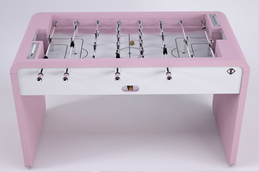 Pink and white soccer table T22 - Babyfoot By Toulet