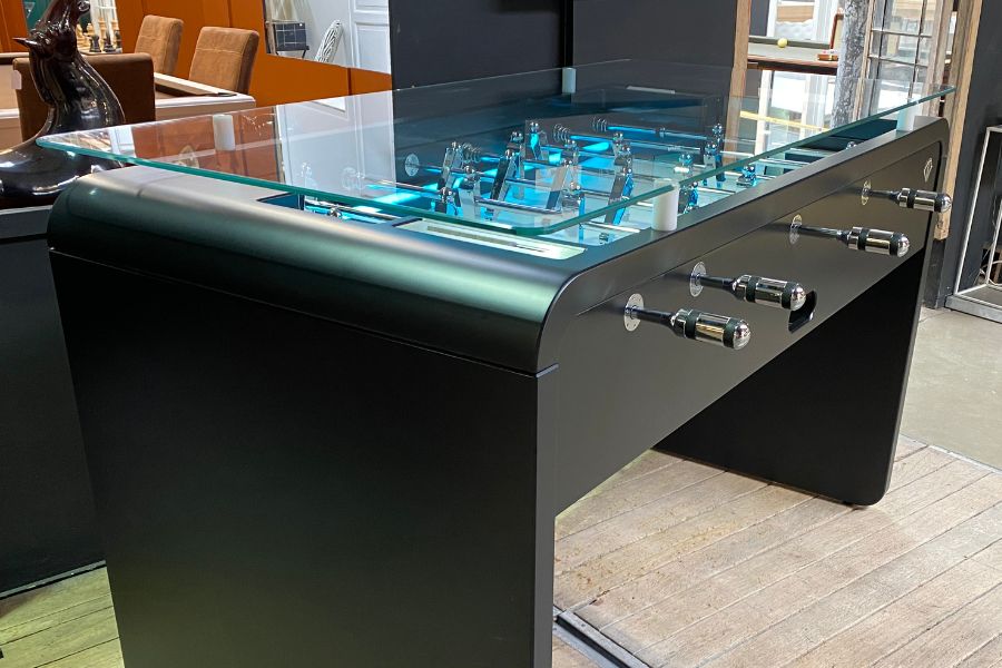 T22 foosball table modern black - Glass top - Babyfoot By Toulet
