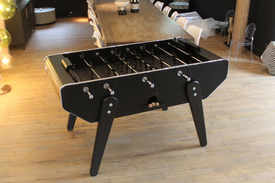 Buy leather foosball table black custom made - Specialist Leather - Babyfoot By Toulet